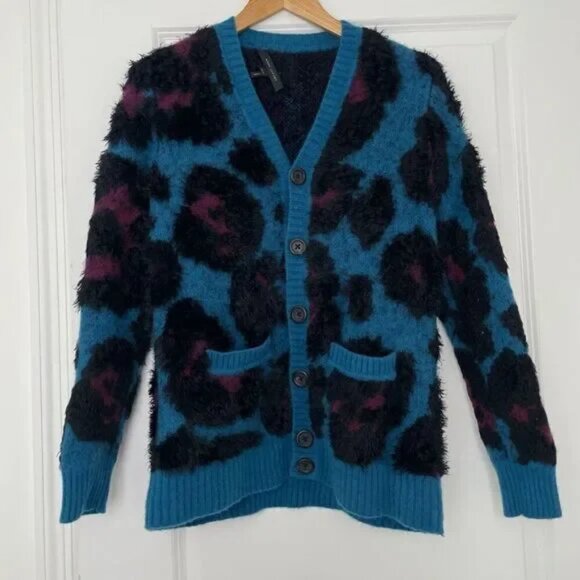 Marc Jacobs Runway animal print cashmere cardigan Size XS - Picture 1 of 5